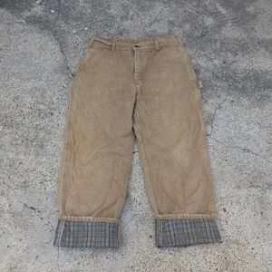 Carhartt B111 BRN Flannel Lined Workwear Pants Size 34x30